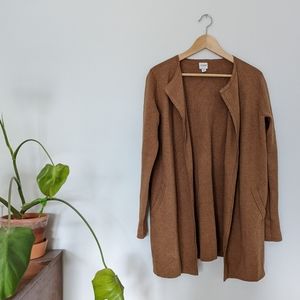 J.Crew Juliet Tan Knit Long Open Cardigan Sweater Blazer Small